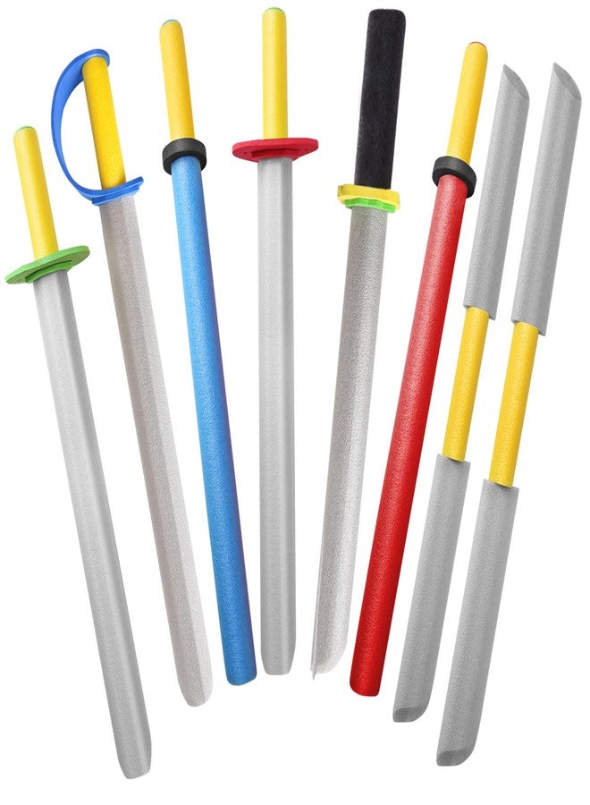 MLcnleS Foam Swords for Kids - 17 Inch Sword Weapons Toy 8 Pack Warrior Knight Pretend Play Set Prince Party Supplies Gift Toys Boys & Girls - Image 1